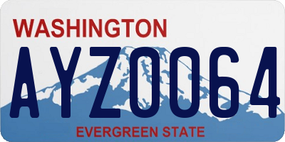 WA license plate AYZ0064