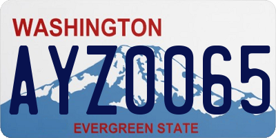 WA license plate AYZ0065