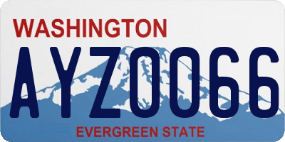 WA license plate AYZ0066