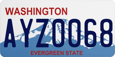 WA license plate AYZ0068