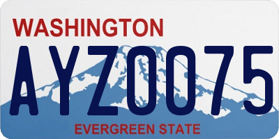 WA license plate AYZ0075