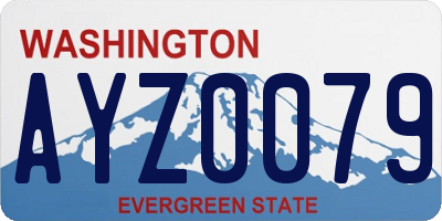 WA license plate AYZ0079