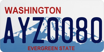 WA license plate AYZ0080