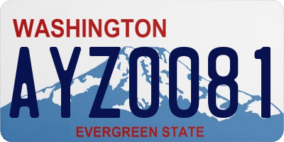 WA license plate AYZ0081