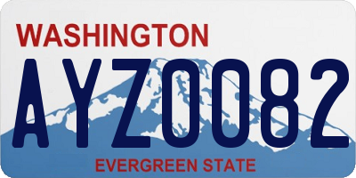 WA license plate AYZ0082