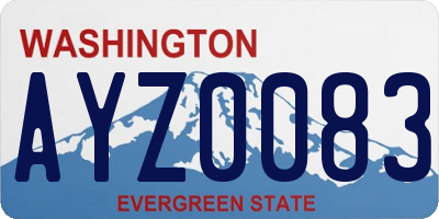 WA license plate AYZ0083