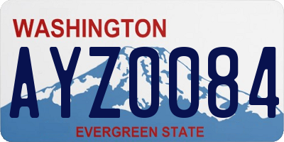 WA license plate AYZ0084