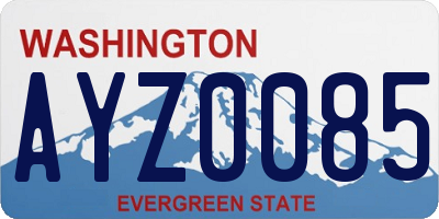 WA license plate AYZ0085