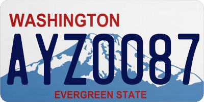 WA license plate AYZ0087