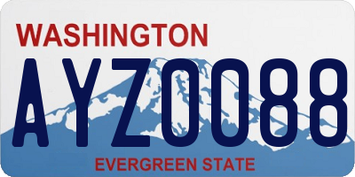 WA license plate AYZ0088