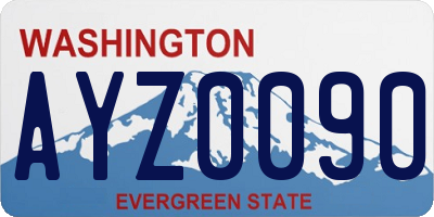 WA license plate AYZ0090