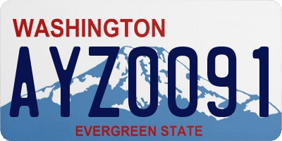 WA license plate AYZ0091