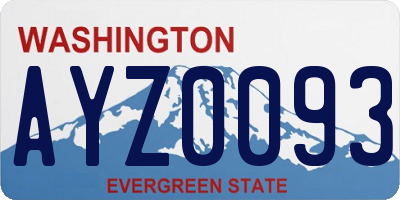 WA license plate AYZ0093