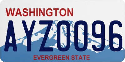 WA license plate AYZ0096