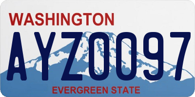 WA license plate AYZ0097