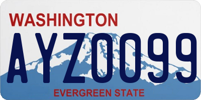 WA license plate AYZ0099