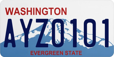 WA license plate AYZ0101