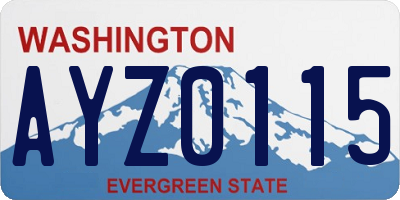 WA license plate AYZ0115