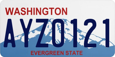 WA license plate AYZ0121