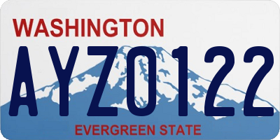 WA license plate AYZ0122