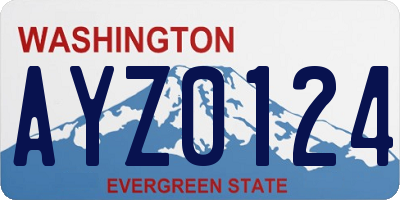 WA license plate AYZ0124