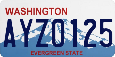 WA license plate AYZ0125