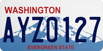 WA license plate AYZ0127