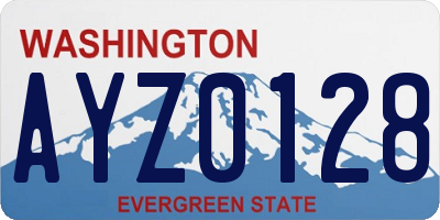 WA license plate AYZ0128