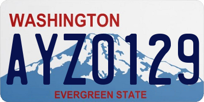 WA license plate AYZ0129