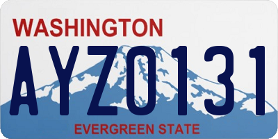 WA license plate AYZ0131