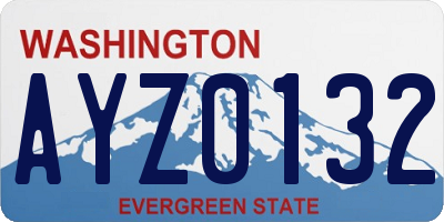 WA license plate AYZ0132