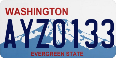 WA license plate AYZ0133