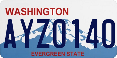 WA license plate AYZ0140