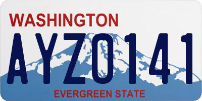 WA license plate AYZ0141