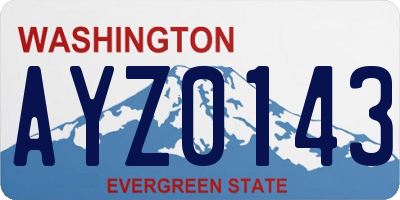 WA license plate AYZ0143