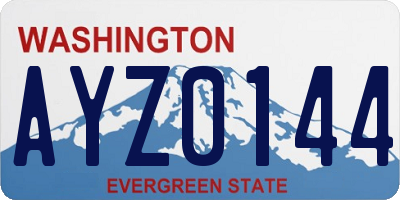 WA license plate AYZ0144