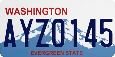 WA license plate AYZ0145