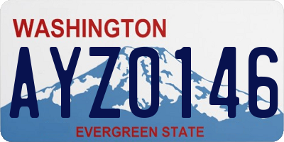 WA license plate AYZ0146