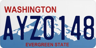 WA license plate AYZ0148