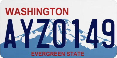 WA license plate AYZ0149