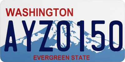 WA license plate AYZ0150