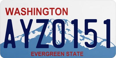 WA license plate AYZ0151