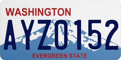 WA license plate AYZ0152