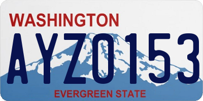 WA license plate AYZ0153