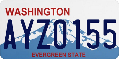 WA license plate AYZ0155