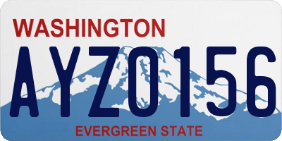 WA license plate AYZ0156