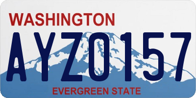 WA license plate AYZ0157