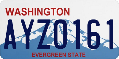 WA license plate AYZ0161