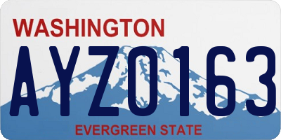 WA license plate AYZ0163