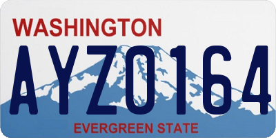 WA license plate AYZ0164